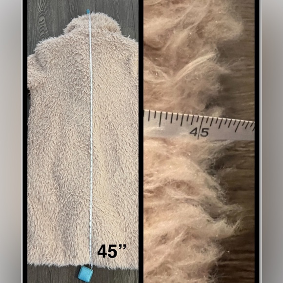 Anthropologie Pink Faux Fur Duster - Picture 4 of 6